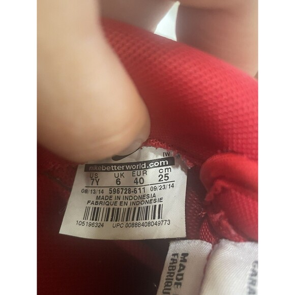 Nike Air Force 1 Low University Red Gum White Youth Boy's 7 Model # 596728-611 - Picture 12 of 15